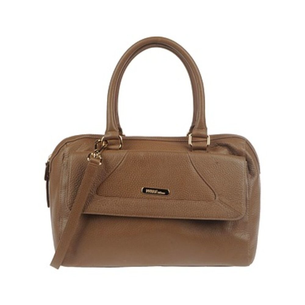 Ferre Milano Olive Dark Green Leather Crossbody Shoulder Bag Satchel